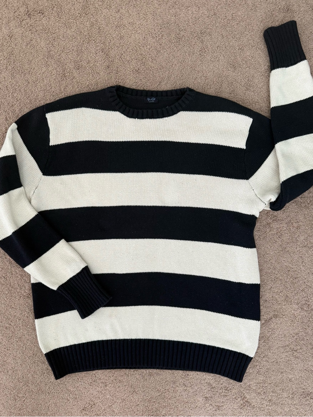 Brandy Melville Navy And Off White Striped Sweater Oversized 100% Cotton